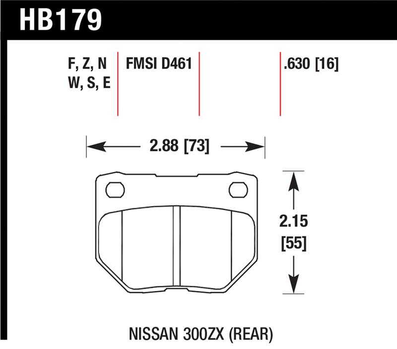 Subaru WRX Brake Pads - Rear - Hawk Performance - Performance Ceramic - `06-`07